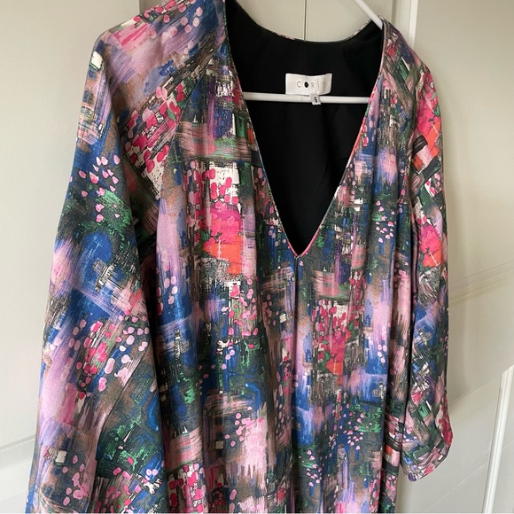 Cor|y Pastel Abstract Print Kimono Style Flowy Dress Size 6 - Picture 3 of 8